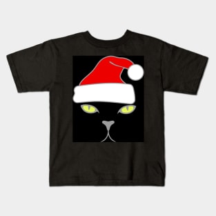 Black Cat Christmas Kids T-Shirt